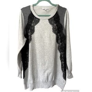 Cozy sweater with lace overlay size 2x